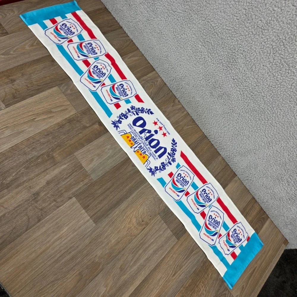 Orion Draft Beer Long Muffler Towel White Blue Red Cotton Made in Japan New